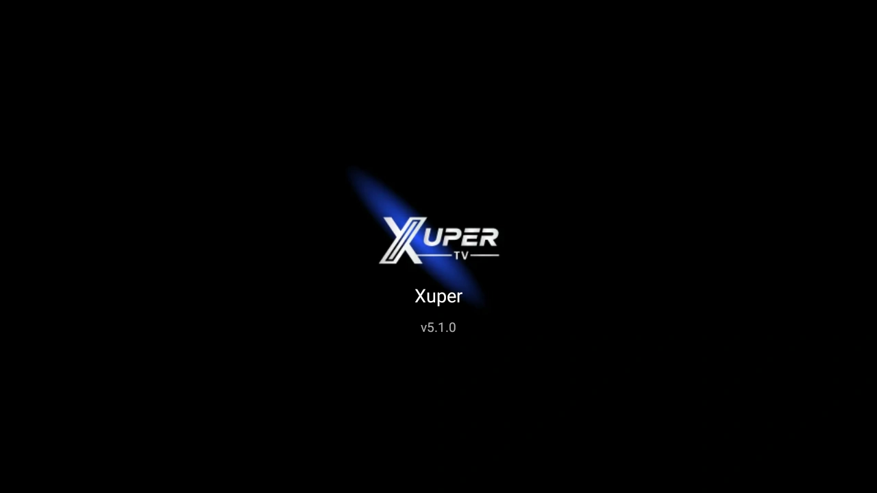 Streamex TV splash screen example on a television